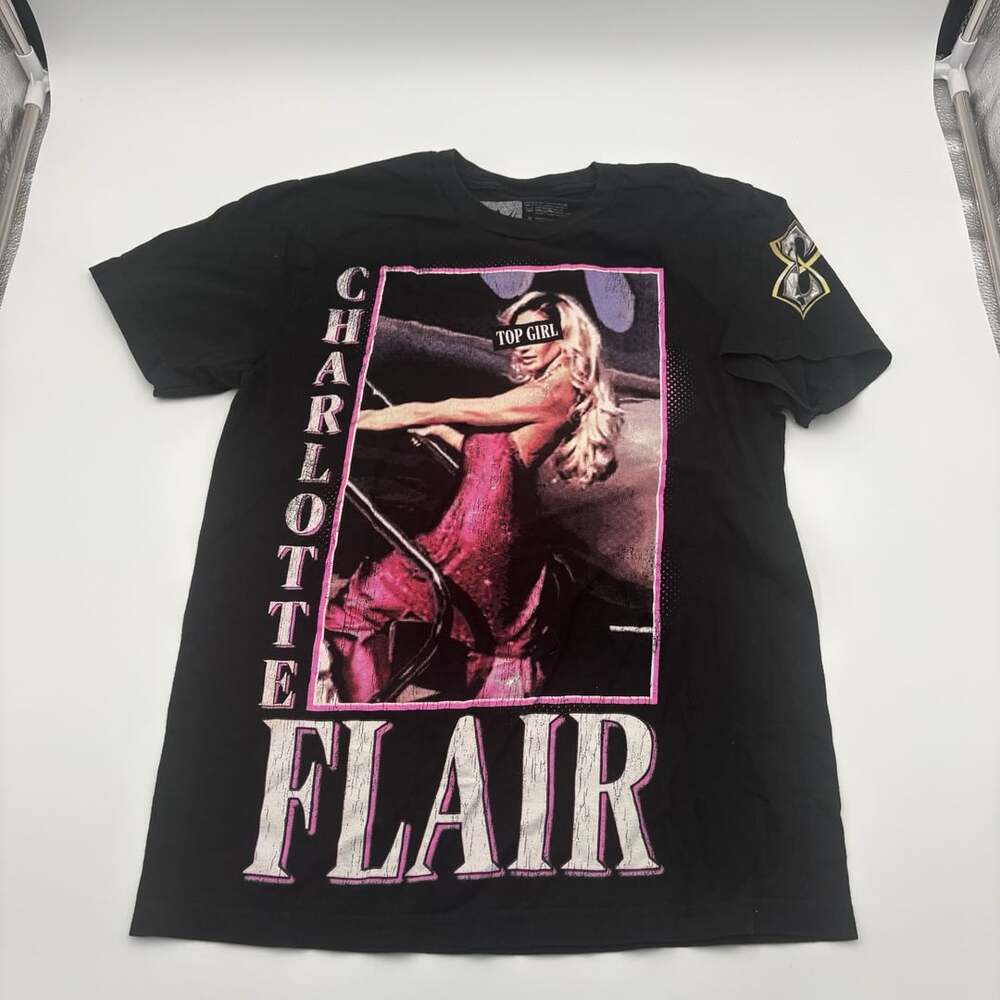 WWE Charlotte Flair Top Girl Black T-Shirt Size S